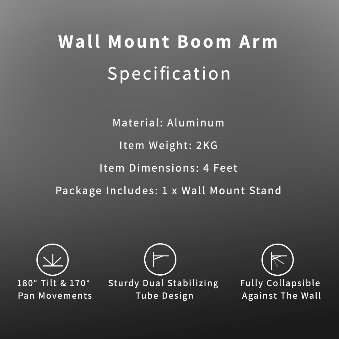 Wall Mount Boom Arm
